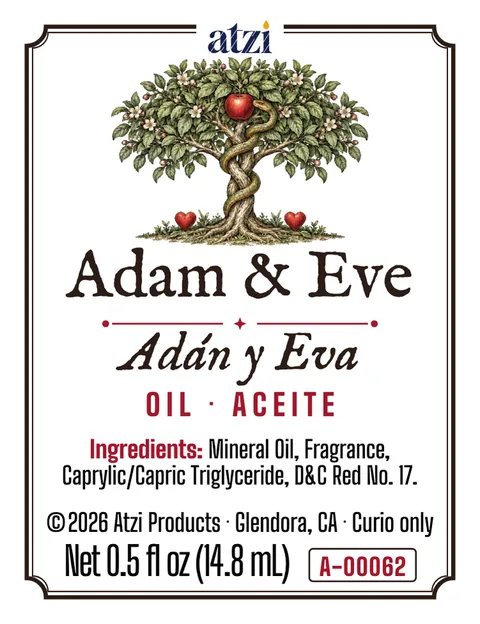 Front label of Adam & Eve spiritual oil