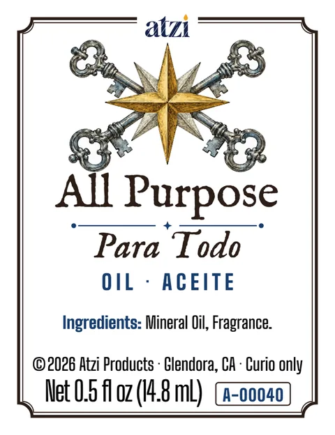 Etiqueta frontal del aceite espiritual Para Todo