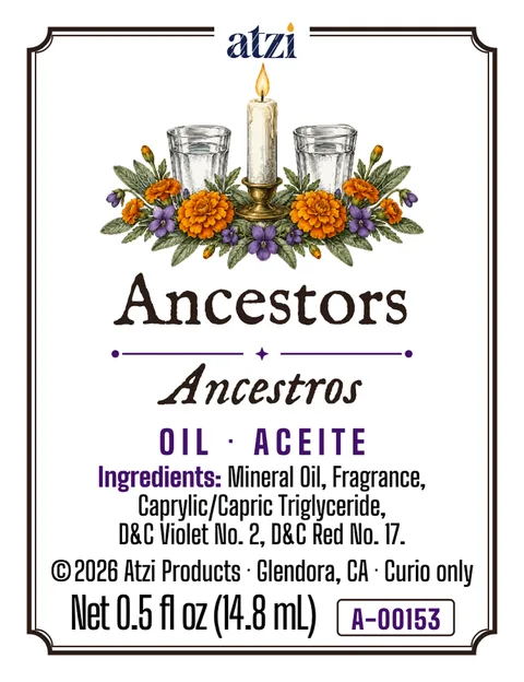 Front label of Ancestors spiritual oil