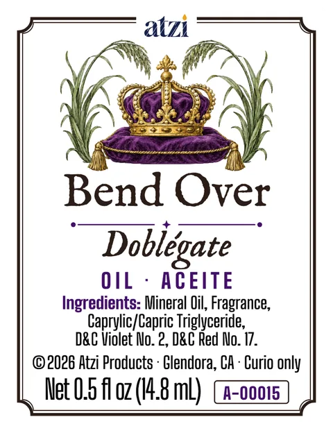 Front label of Bend Over spiritual oil