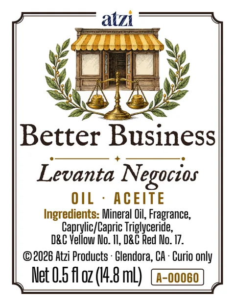 Front label of Better Business spiritual oil
