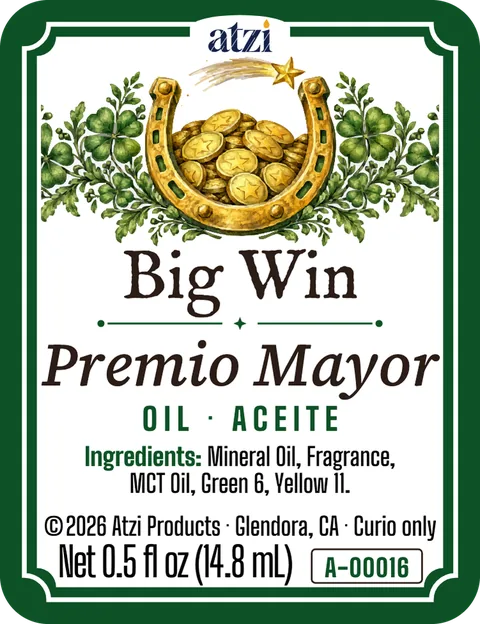 Front label of Big Win spiritual oil