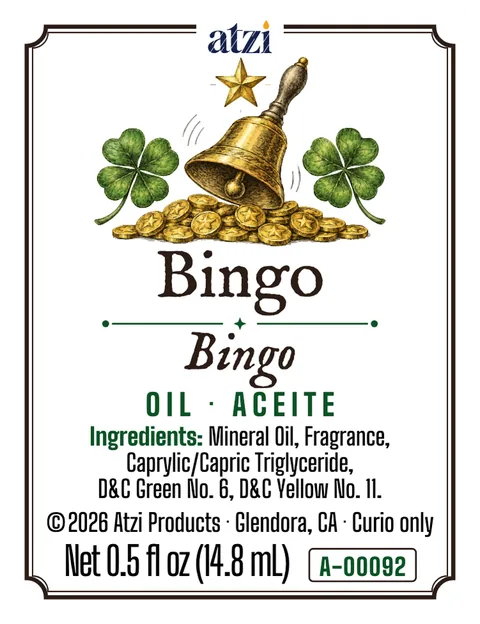Etiqueta frontal del aceite espiritual Bingo
