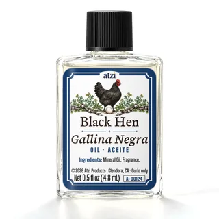 Aceite espiritual Gallina Negra, frasco de ½ onza líquida