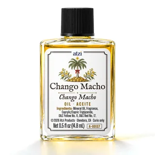 Aceite espiritual Chango Macho, frasco de ½ onza líquida