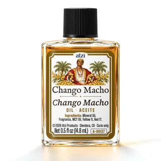 Aceite espiritual Chango Macho, frasco de ½ onza líquida