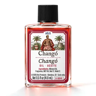 Aceite espiritual Changó, frasco de ½ onza líquida