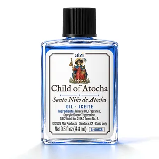 Aceite espiritual Santo Niño de Atocha, frasco de ½ onza líquida