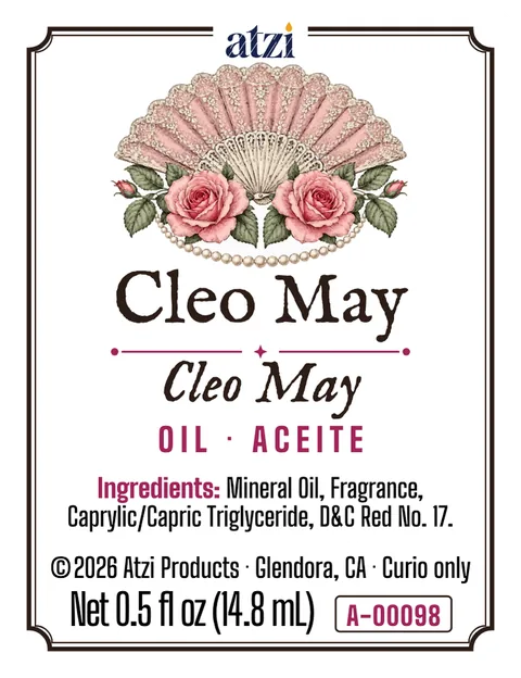 Etiqueta frontal del aceite espiritual Cleo May