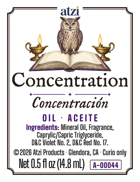 Front label of Concentration spiritual oil