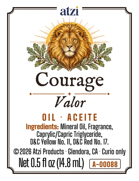 Etiqueta frontal del aceite espiritual Valor