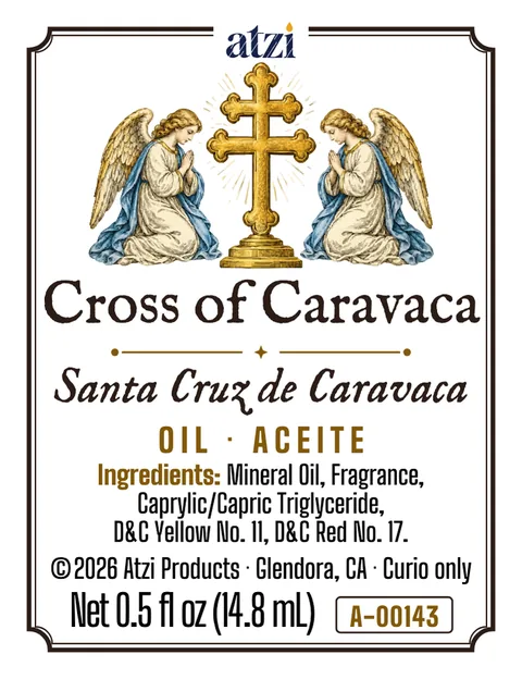 Front label of Cross of Caravaca spiritual oil