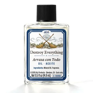 Aceite espiritual Arrasa con Todo, frasco de ½ onza líquida
