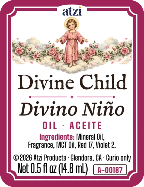 Front label of Divine Child spiritual oil