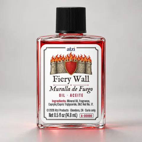 Aceite espiritual Muralla de Fuego, frasco de ½ onza líquida