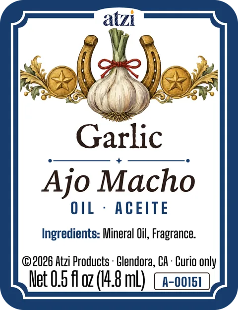 Front label of Garlic spiritual oil