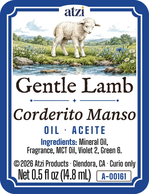 Front label of Gentle Lamb spiritual oil