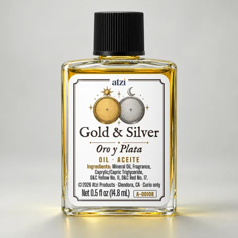 Gold & Silver spiritual oil, ½ fl oz bottle