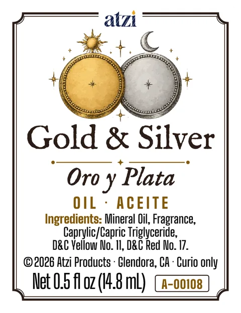 Front label of Gold & Silver spiritual oil