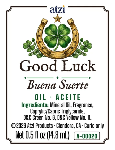 Front label of Good Luck spiritual oil