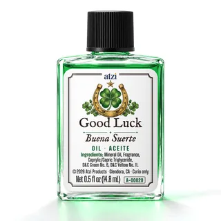 Aceite espiritual Buena Suerte, frasco de ½ onza líquida