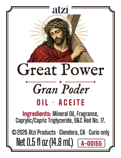 Etiqueta frontal del aceite espiritual Gran Poder