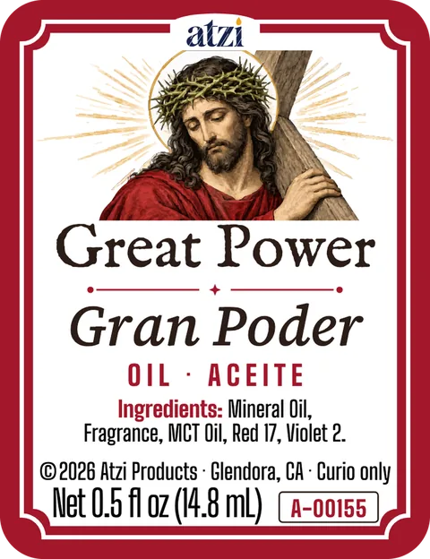 Front label of Great Power spiritual oil
