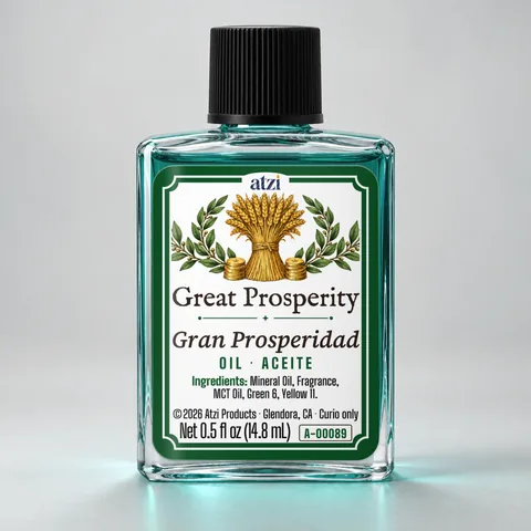 Great Prosperity spiritual oil, ½ fl oz bottle