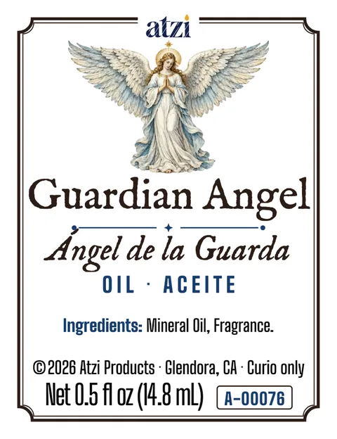 Front label of Guardian Angel spiritual oil