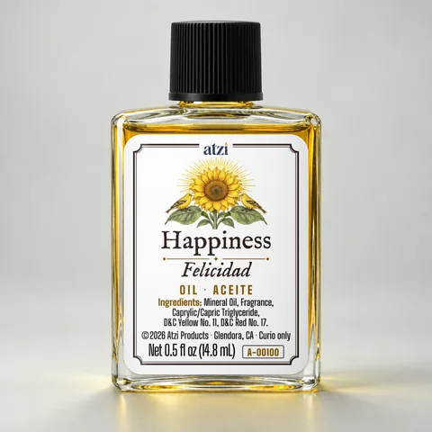 Aceite espiritual Felicidad, frasco de ½ onza líquida