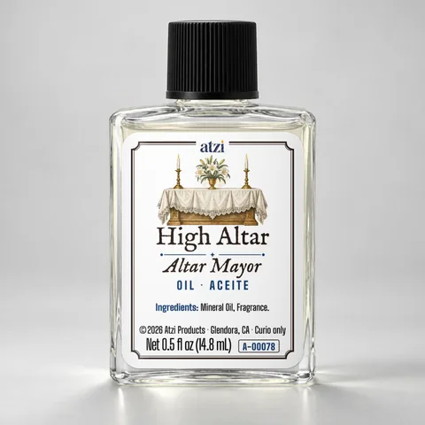 Aceite espiritual Altar Mayor, frasco de ½ onza líquida