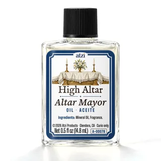 Aceite espiritual Altar Mayor, frasco de ½ onza líquida