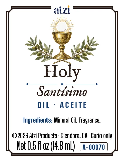 Front label of Holy spiritual oil