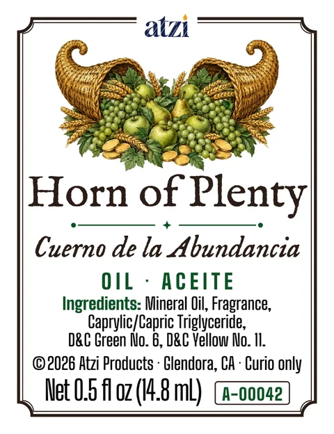 Front label of Horn of Plenty spiritual oil