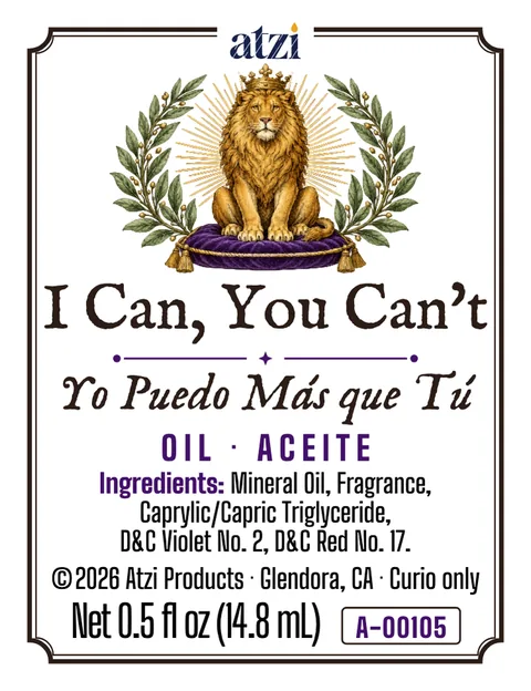 Front label of I Can, You Can't spiritual oil