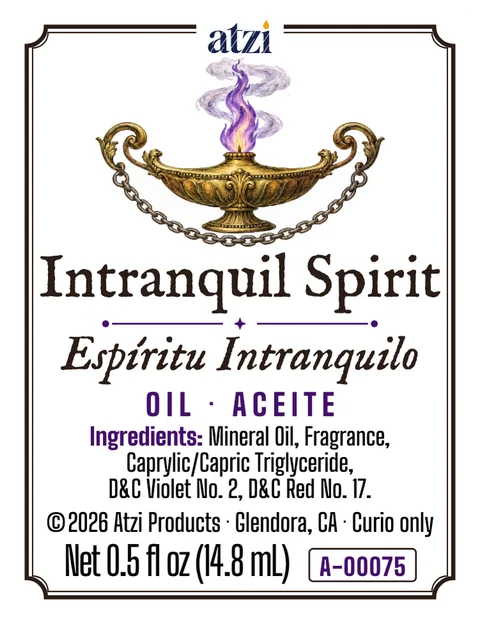 Etiqueta frontal del aceite espiritual Espíritu Intranquilo