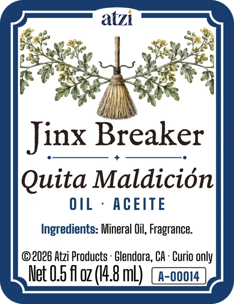 Front label of Jinx Breaker spiritual oil