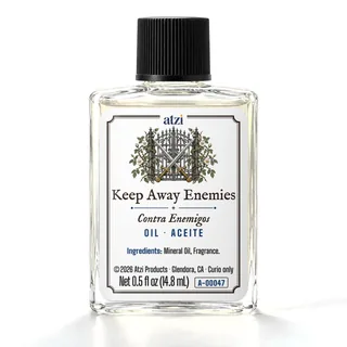 Aceite espiritual Contra Enemigos, frasco de ½ onza líquida