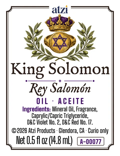 Front label of King Solomon spiritual oil