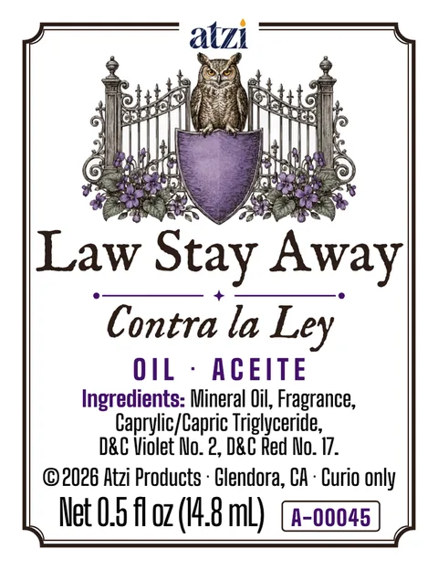 Etiqueta frontal del aceite espiritual Contra la Ley