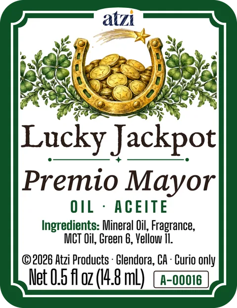 Etiqueta frontal del aceite espiritual Premio Mayor