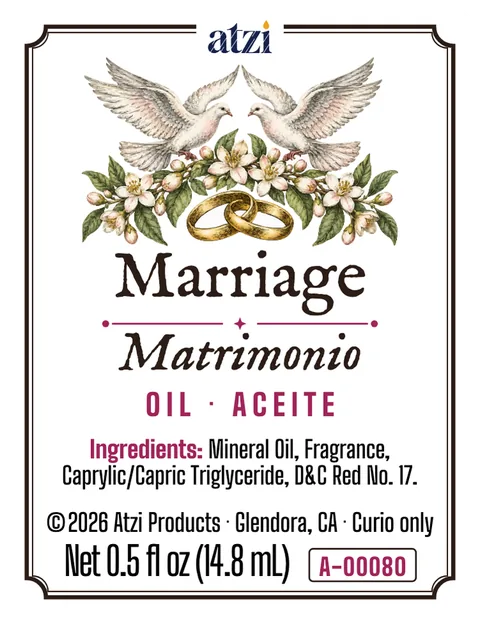 Etiqueta frontal del aceite espiritual Matrimonio