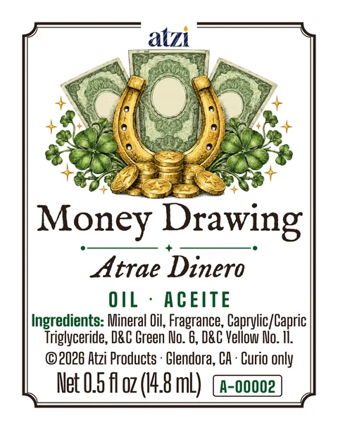 Front label of Money Drawing spiritual oil