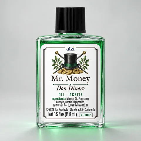 Aceite espiritual Don Dinero, frasco de ½ onza líquida