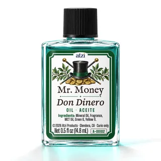 Aceite espiritual Don Dinero, frasco de ½ onza líquida