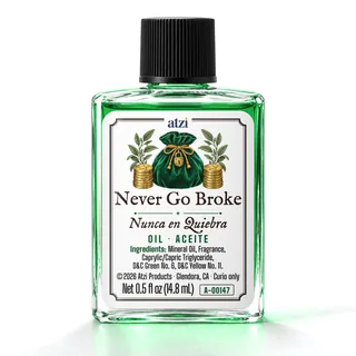 Aceite espiritual Nunca en Quiebra, frasco de ½ onza líquida