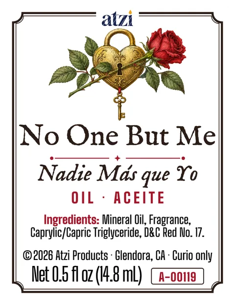 Front label of No One But Me spiritual oil