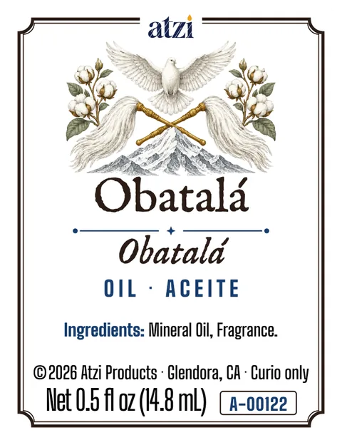 Front label of Obatalá spiritual oil