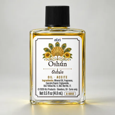 Aceite espiritual Oshún, frasco de ½ onza líquida