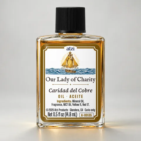 Our Lady of Charity spiritual oil, ½ fl oz bottle